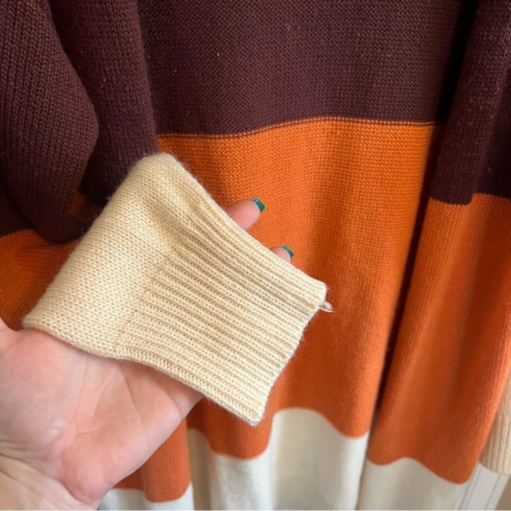 Color block Orange,maroon, & Cream Knit Cardigan - Picture 5 of 5